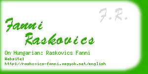 fanni raskovics business card